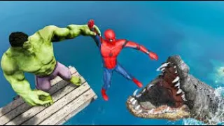 GTA 5 Epic Ragdolls | HULK vs SPIDERMAN Jumps/Fails ep  15 (Funny Moments)