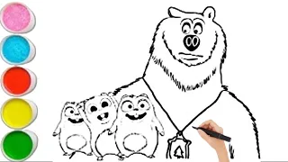 Grizzy and Lemmings Drawing Easy ,How to Draw Grizzy and the Lemmings Step by Step