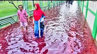 INDONESIAN TOWN TURNS BLOOD RED AFTER FLOOD