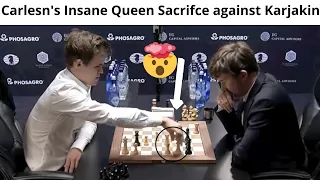 Magnus Carlsen's Insane Queen Sacrifice in World Championship 2016 against Sergey Karjakin