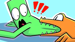 ORANGE EATS GREEN // rainbow friends animation //