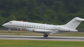 [FullHD] 4 Business Jets landing and takeoff at Geneva/GVA/LSGG