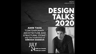 Tasarım Buluşmaları | Design Talks ONLINE - AMIN TAHA: Contemporary Architecture & Structural Stone