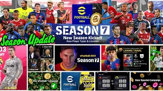 Season 7 official Release Date, New Campaign, Login Bonus, Free Coins, New Updates in eFootball 2024