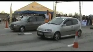 Fiat Punto HGT Vs. Fiat Uno Turbo Drag Race [1/4 Mile]