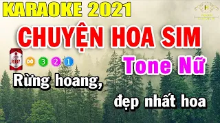 Chuyện Hoa Sim Karaoke Tone Nữ Nhạc Sống 2022 | Trọng Hiếu