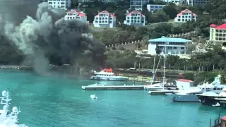 St Thomas Yacht Positive Energy Fire Burns to water line March 15 2016