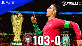 PORTUGAL 103 - 0  ARGENTINA ! RONALDO VS MESSI  -FIFA 23  WORLD CUP FINAL 2022  QATAR ! PS5 [4K]