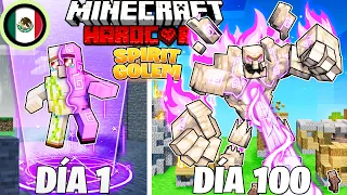 ¡Sobreviví 100 DÍAS como un GOLEM ESPIRITUAL en Minecraft HARDCORE!