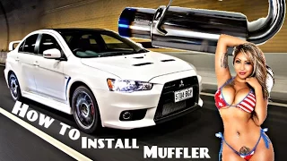 How to Install Muffler in Mistubishi Lancer!!! Tsudo Ebay Muffler!