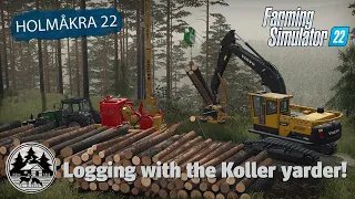 FORESTRY ON STEEP SLOPE USING THE YARDER! | FS22 | Forestry | Holmåkra 22 | Timelapse | E03