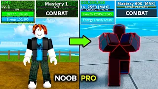 Going From Level 1 To Max Level! Using Only Combat Fighting Style Unlocked Full Haki In Blox Fruits