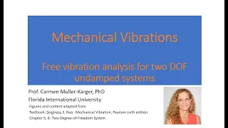 Narrated lecture CH 5 Part 2 Free Vibration of a Undamped two DOF system