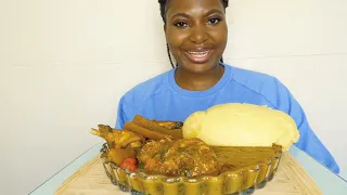 Cook and Eat with me palm nut soup with plantain fufu