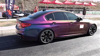 800 HP BMW M5 vs Porsche 911 vs Mercedes AMG E63s vs BMW M3 - Quarter Mile Drag Race and Burnouts