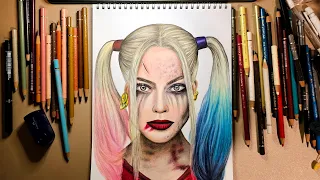Drawing Harley Quinn character (Margot Robbie) Luna art drawing