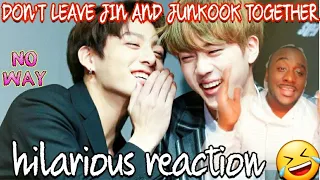 Don't leave Jin and Jungkook in the same room together (CRACK)  FUNNY REACTION