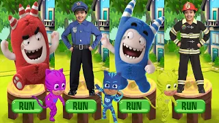 Tag with Ryan vs Oddbods Turbo Run - All Characters vs All Costumes Combo Panda PJ Masks Catboy