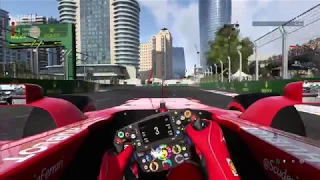 VETTEL WINNING 3-LAP-RACE IN FERRARI 2017 @ BAKU (COCKPIT + TV-REPLAY)