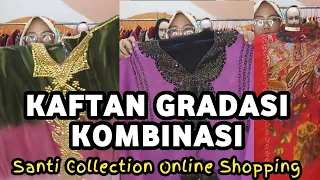 Model Gamis Muslimah Simpel Elegan Kaftan Gradasi | Santi Collection #fashionmurah #busanamuslimah