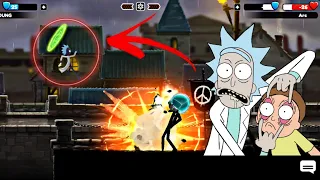 Rick and Morty traveled in - Stickman Archer mobile game