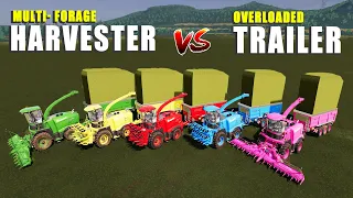 HARVESTER vs TRAILER! | OVERLADED TRAILER! & MULTI - FORAGE HARVESTERS! Farming Simulator 19