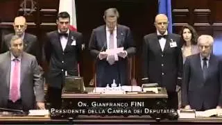 Gianfranco Fini commemora Pino Rauti alla Camera 18 giorni dopo la scomparsa del leader missino