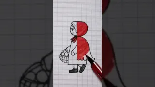 How to Draw Little Red Riding Hood #Shorts