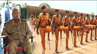 President Museveni enjoys Uganda Prisons matching at pass out ceremony of Cadets