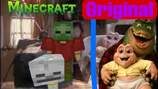 Dinosaurs “I’m The Baby Gotta Love Me” Side by Side Minecraft & Original