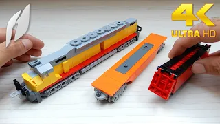 How to Build Lego Union Pacific EMD DDA40X with Intermodal Wagon and Container (MOC - 4K)