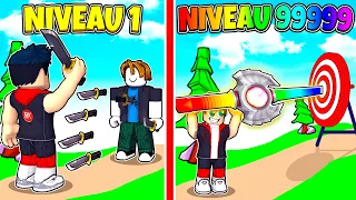 LANCER DE COUTEAU LE PLUS COOL AU MONDE MAX LEVEL CHALLENGE NOOB ET PRO VIDEO ROBLOX