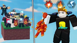 Enchanted Firework Crackers VS 50 Players (Roblox Bedwars)