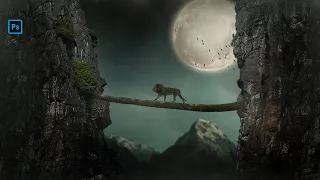 Lion King in Photoshop Manipulation & Art Tutorial by Graphics Fun