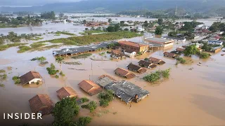 Families Rescued From Rooftops As Deadly Floods Hit Brazil | Insider News