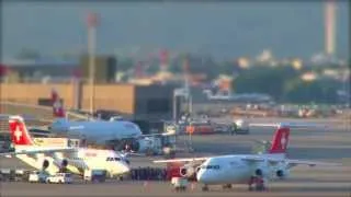 SWISS - An Early July Morning at Zurich Airport (Tilt-Shift)