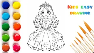 Princess : How to draw | Colouring | Painting for kids and toddlers @Colour_Magic42