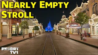 Nearly Empty Magic Kingdom Main Street USA Relaxing Stroll - Spring 2024 - Walt Disney World