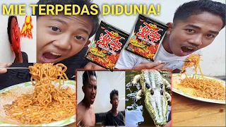 CHALLENGE MAKAN MIE TERPEDAS DIKOLAM RENANG, YANG KALAH HARUS NYEBUR KEKOLAM BUAYA! | Mikael TubeHD