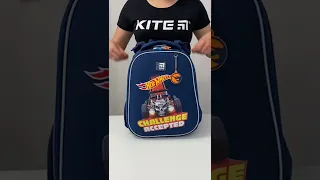 Рюкзак школьный каркасный Kite Education Hot Wheels 38x29x16 см 16 л синий ( HW22-531M )