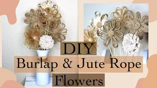 DIY Burlap Flowers |DIY Jute Rope Flowers | DIY Dollar Tree Burlap & Jute Rope Flowers