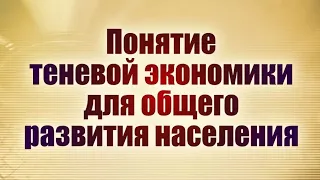 Понятие теневой экономики для общего развития населения