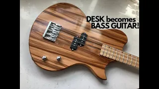 I turned this old desk into a bass guitar! (Full BASS guitar build).