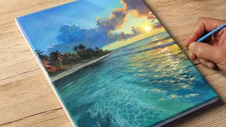 Seascape Painting #3 / Acrylic Painting / STEP by STEP