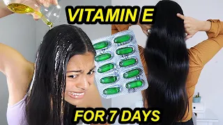 I tried VITAMIN E CAPSULES on my hair for 7 DAYS & THIS HAPPENED! *before & after results*