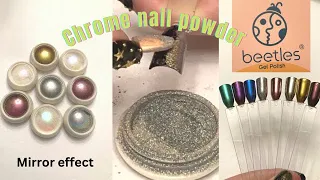 AMAZON CHROME NAIL KIT REVIEW AND SWATCHES // TESTING BEETLES MIRROR EFFECT POWDER/PIGMENT