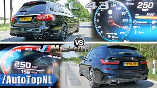 BMW M340i vs AMG C43 | 0-250KM/H ACCELERATION SOUND & POV by AutoTopNL
