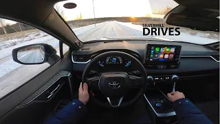 2022 TOYOTA RAV4 PLUG IN HYBRID AWD - winter POV driving + 0-100 km/h in EV and HYBRID mode [4K]