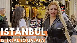 Istanbul Turkey 2022 Istiklal Street To Galata Tower Walking Tour | 4K UHD 60FPS