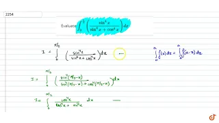 Evaluate `int_0^(pi/2)((sin^4x)/(sin^4x+cos^4x))dx`...